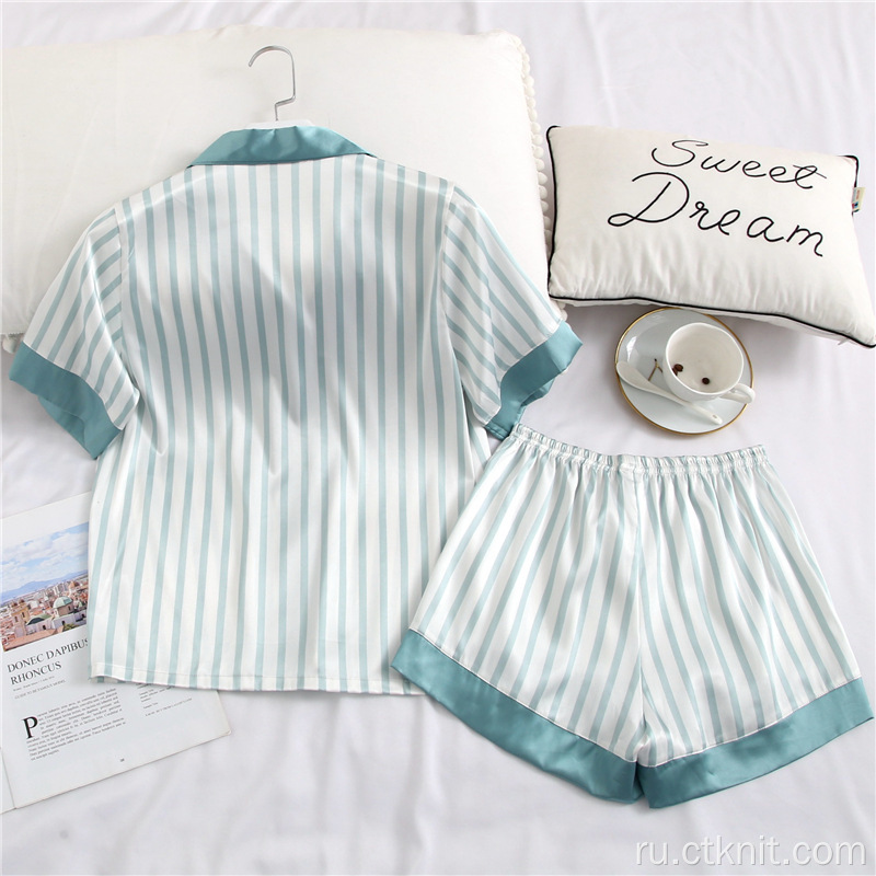 полосатая пижама комплекты ночной одежды