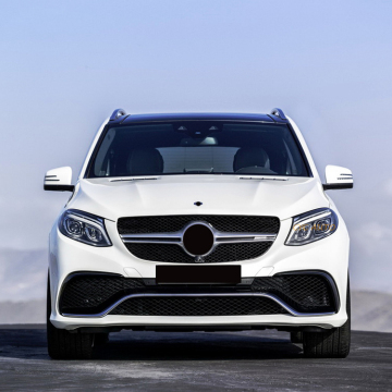 Paramper posteriore anteriore in stile GLE63 AMG con kit di aggiornamento diffusore per Mercedes-Benz GLE Class W166 (2015-2018)