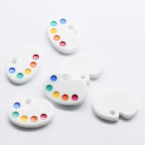 Wholesale Pretty 100pcs/bag Colorful White Artist Draw Board Flat Back Resin Cabochons for Slime Making Accessories