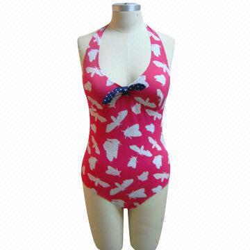 Beautiful Butterfly Print Swimsuit, 100% Polyamide Lining