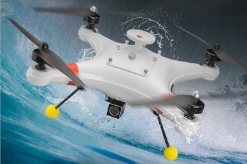 Drone di pesca con la stazione di terra