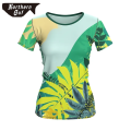 Mujeres Manga corta Summer Tropical Hawaii Beach con camisas florales casuales