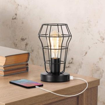 Table Lamp Vintage Desk Lamp with USB Charging-Ports
