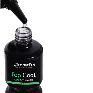 Smalto per chiodo gel UV senza wipe - cappotto in gelo chiaro lucido lucido 15 ml