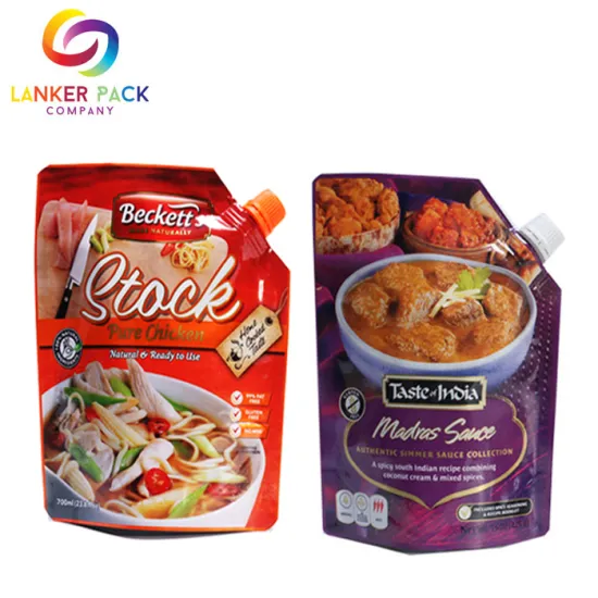 Custom Stand Up Aluminum Foil Sauce Spout Bag