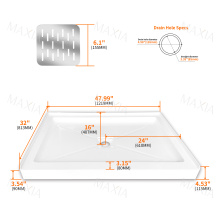 Белый квадратный поднос для душа акрил