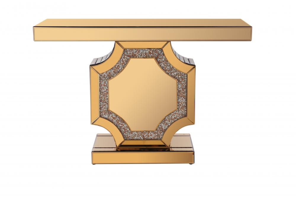 Table de console en miroir en or