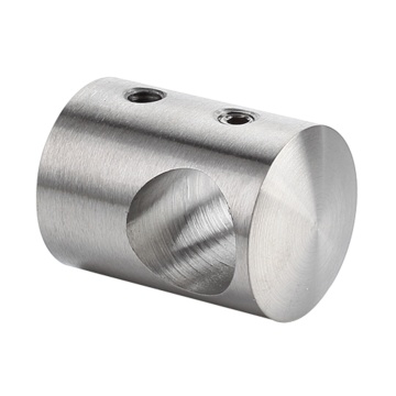 Stainless steel rounded handrail cross bar support