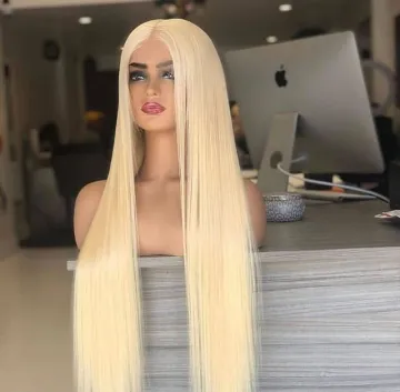 613 Blonde Lace Front Human Hair Wigs For Women ,Transparent Lace Frontal Wig, Blonde Bone Straight Human Hair Wig