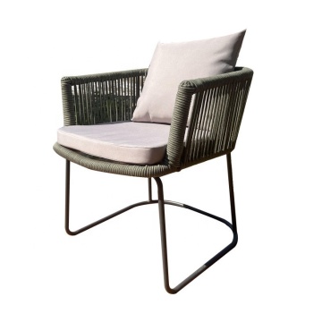 Modern Nordic Stackable Woven Rope Chair for Cafe and Restaurant Outdoors