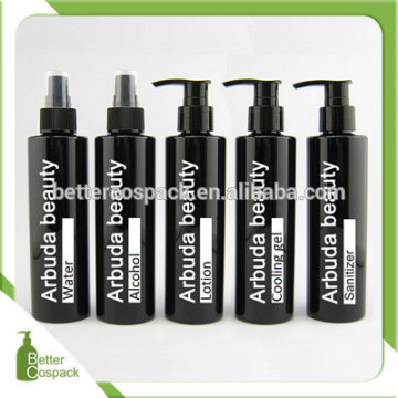 200ml black color silk-screen printing pump spary bottle for lotion,cooling gel,sanitizer