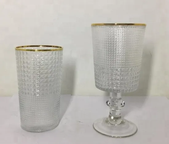 gold rim beer wine tasting glass