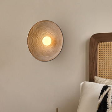 Retro Japanese Style Wall Circle Lamp for Bedrooms and Living Rooms