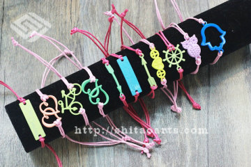 2014 fashion One Direction charm colorful Wax Cords Bracelet,wholesale Wax Cords bracelet