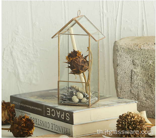 โรงงานขายร้อน Rose Gold Glass Terrarium Geometric