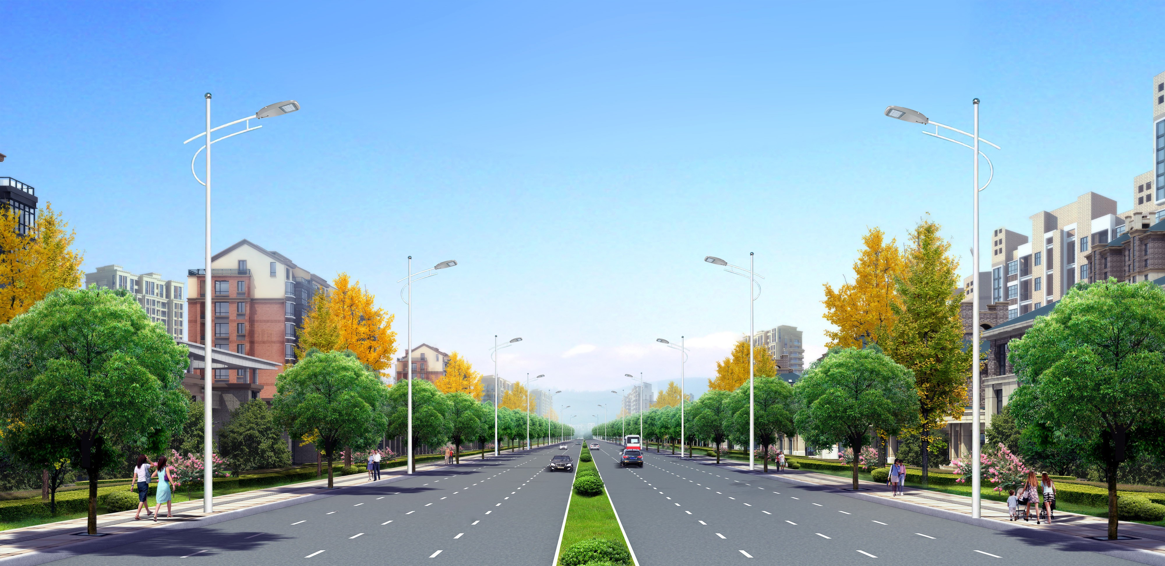 Galvanized lamp pole steel street light pole