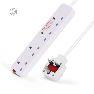 Dải điện năng lượng máy tính để bàn UK Power Dải 2,7m với ổ cắm và đèn báo và đèn báo của UKCA 13A