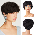 Perruque Synthétique Courte Bouclée Coupe Pixie Pour Femme