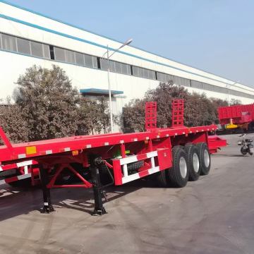 Used Gooseneck Flatbed Truck Semi Trailer with BPW Axle for 40ft Containers from China Manufacturer