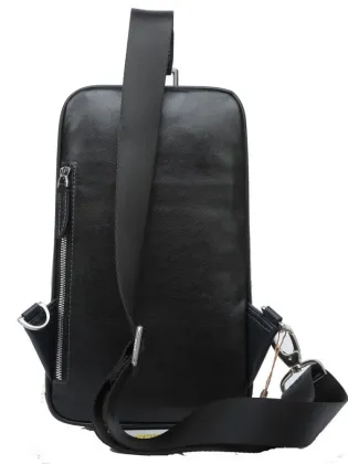 Good Workmanship Superior Quality Trendy Contrast Color 100% Genuine Leather Casual Cycling Chest Bag