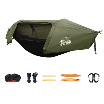 Portable Hammock with Rain Cover and Mosquito Net for Outdoor Camping
