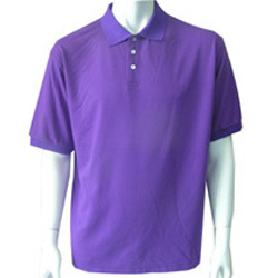 紫フィット半袖ポロシャツ メンズ
