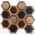 Shiny Color Mixed Crystal Glass Hexagon Mosaic