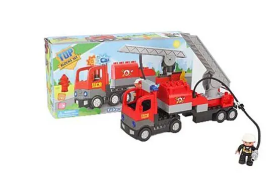 B/O BLOCKS FIRE CAR W/IC AND LIGHT