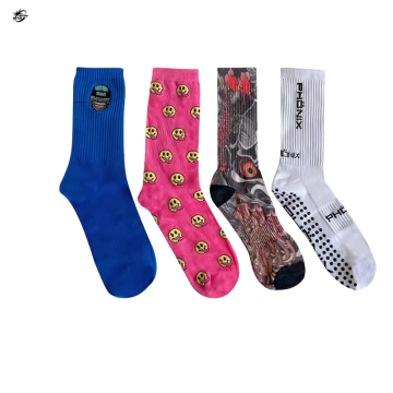 Custom Logo Cotton Socks: Jacquard Embroidery & Print Designs
