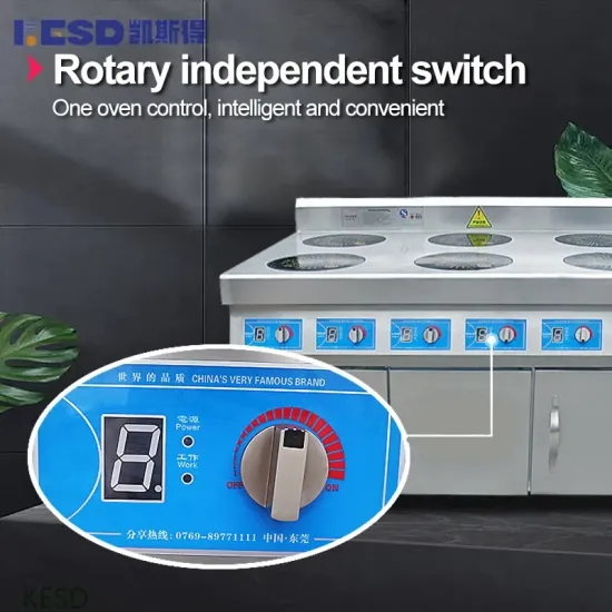 Commercial High-Power Vertical Six -Head Induction Cooker Induction Cooker with Oven