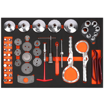 Auto Repair Tool Set: High Hardness Cap Oil Grid Triangle Four Corners Spark Plug Sleeve Brake Wheel Cylinder with Trolley Cabinet