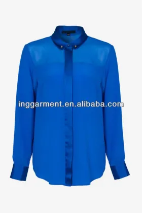Ladies Button-Down Pure Silk Classic Shirt