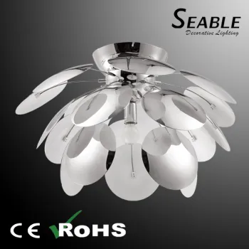 Iron material white/orange color leaf deisgn light fixture of ceiling