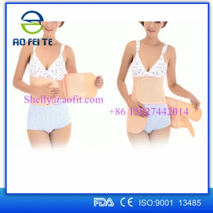 Postpartum Recovery new design 3 pieces pink corset body shaper waist slimmer gastric waist belt