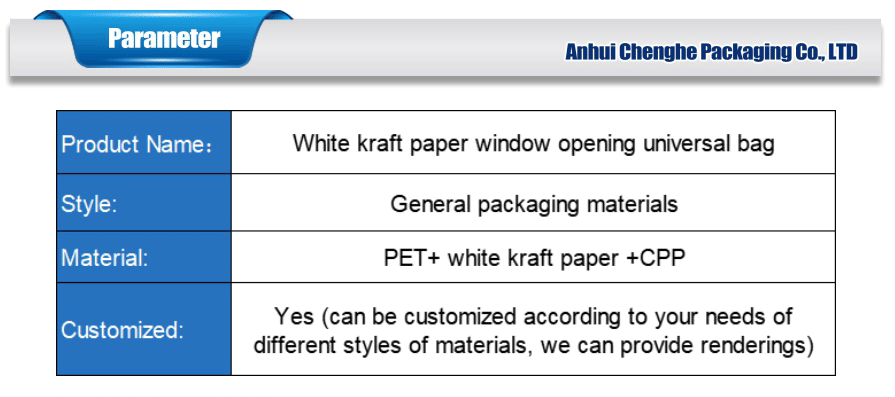 white kraft windowed bag