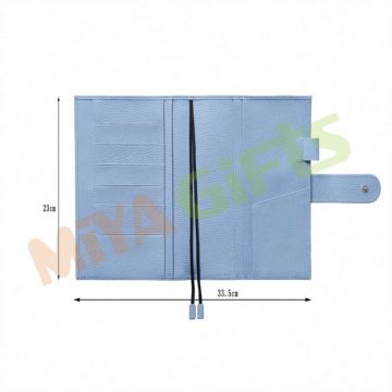Chic Custom Pu Faux Leather Diary Cover for Stalogy Hobonichi A5 Notebook - Sky Blue with Back Pocket