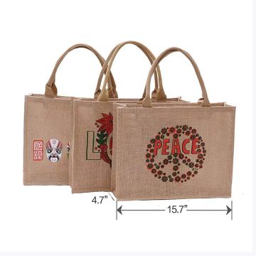 Handcrafted Burlap Drawstring Hemp Tote Bag - Perfect Small Jute Gift Bag for Women