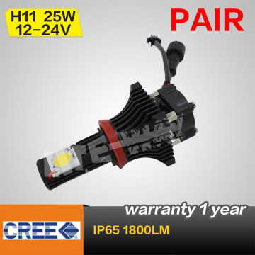 Pair High Power H11 25W CREE LED Head Light 1800lm High Beam
