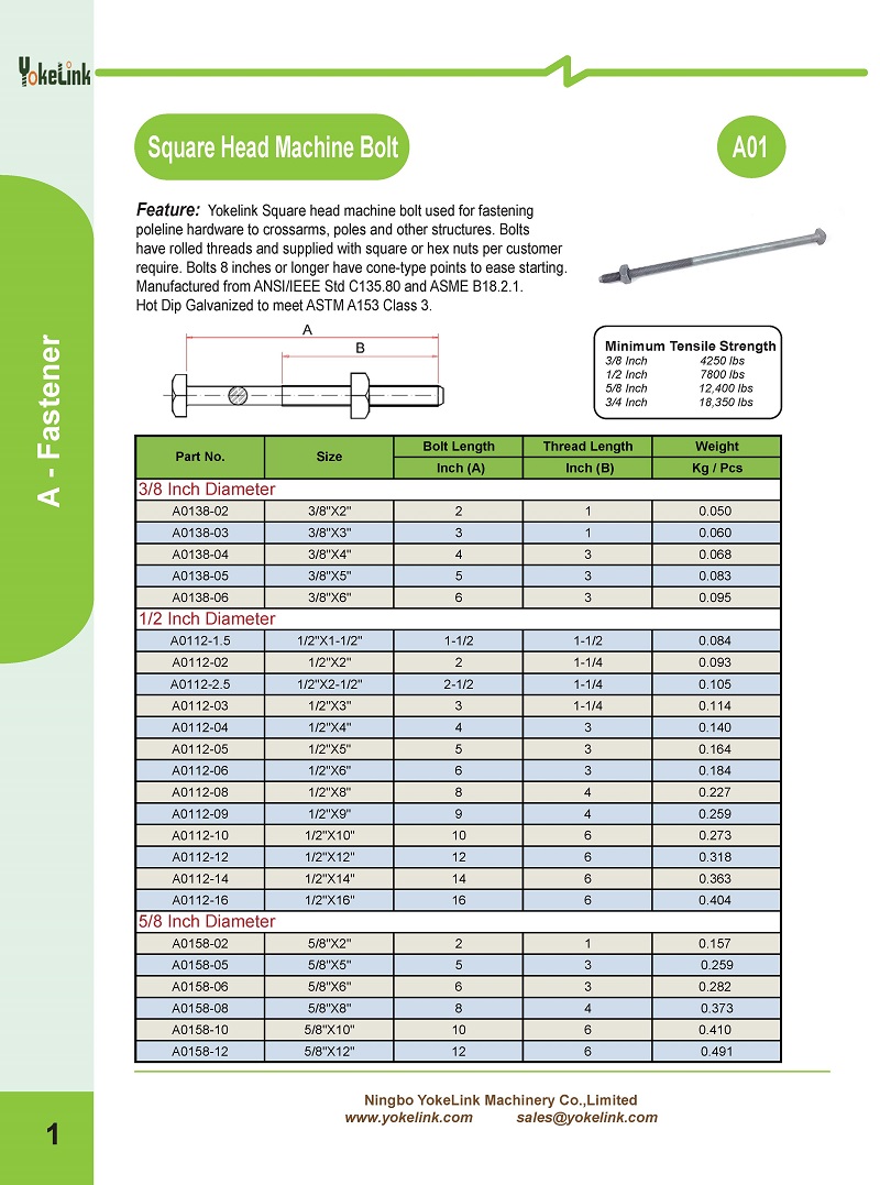 5-8-square-head-machine-bolt-cone-point-IEEE C135.1 -HDG-1