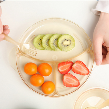 Compact Circular Bento Box with Divided Compartments for Office Workers and Students