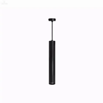 Modern Black Long Tube Pendant Light for Study and Living Room