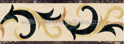 Modern Waterjet Marble Flooring Borders: Chinese Nanoglass Stone Skirting Designs for Luxury Projects