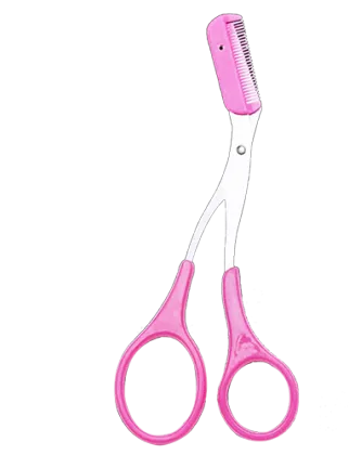Eyebrow Trimming Scissors Stainless with plastic Ring handles