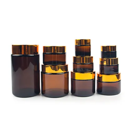 50ml Amber Skin Cream Glass Jar