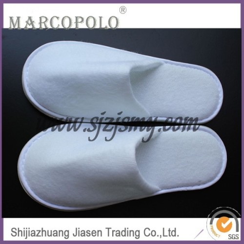 5 star white hotel slippers with no sole/100 cotton slipper with EVA or Anti-slip dots sole/hotel eva slippers 2014