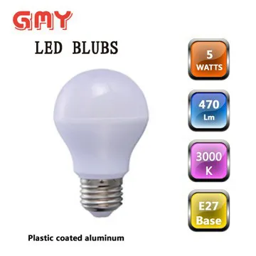 plastic coated aluminum A55 E27 base led bulb