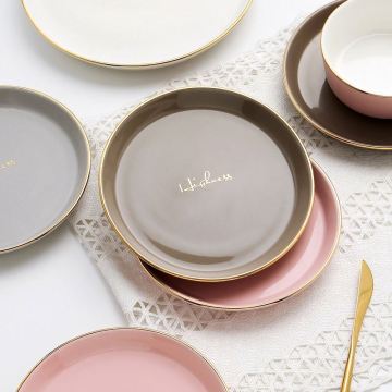 Free Sample Wedding Glass Clear Gold Decorative Plates