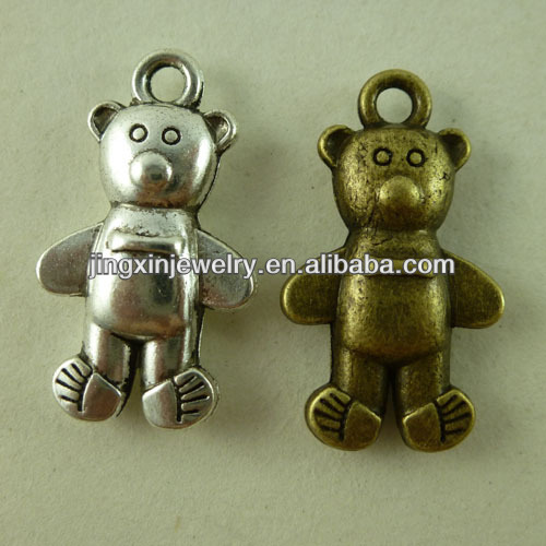 Wholesale Fashion Jewelry Pendants Bronze Bear Pendant Necklace 3D charms