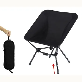 Telescopic Adjustable Height Lightweight Folding Lawn Chair with Carry Bag for Camping and Hiking