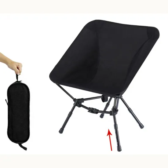 Telescopic Adjustable Height Lightweight Folding Lawn Chair with Carry Bag for Camping and Hiking